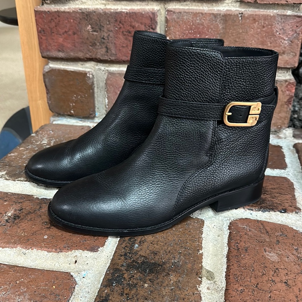Tory Burch Women's Brooke Low Heel Booties Black Size US 10